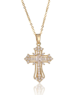 Dazzling Cross Necklace with Cubic Zirconia Charm