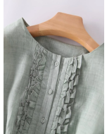 Cotton linen ruffle dress