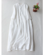Elegant loose cotton linen dress