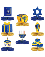 Jewish New Year Theme Honeycomb Ornament Hanukkah Party Decoration Paper Fan Tabletop Decoration Party Supplies