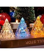 Night Light Crystal Mini Christmas Tree Light Flameless LED