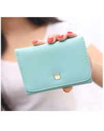 Women PU Leather Card Holder Coin Bag Cute Trifold Wallet