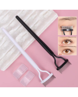1 black straight handle stainless steel eye eyelashes brush fake eyelashes comb makeup tool