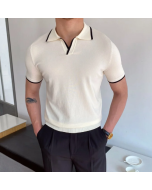 Mens knitted polo shirt