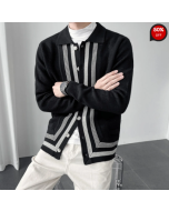 Men's Elegant Lapel Knitted Cardigan Jacket