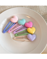 Cute and sweet candy-colored love bb clip, broken hair clip on the back of the head, side clip, bangs clip