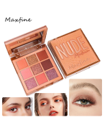 MAXFINE Eye Makeup supplier 9 Colors Popular High Pigment Waterproof Cruelty Free Vegan Nude Eyeshadow Palette