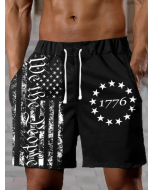 Men's Independence Day 1776 Flag Print Track Shorts