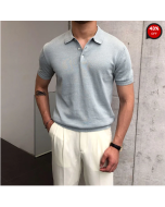 Gentleman Summer Plain Knitted Polo Shirt