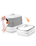 Cat litter box fully enclosed foldable smart deodorizing large cat toilet