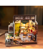 Robotime Rolife No.17 Café Miniature House Kit for Kids Adults DIY Dollhouse 3D Wooden Assembly Building Toys Home Decoration