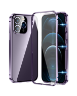 iPhoneHD Double Buckle Magneto Tempered Glass Phone Case