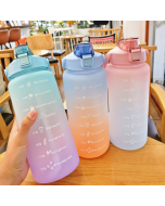 【VAT FREE】2 Liter Water Bottle, Sports with Timer, Large Capacity, Leak-proof, Beautiful, with Snap-on Top Lid, Gradient Color, for Gym, Campus And Outdoors