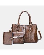 3 PCS Women Casual Large Capacity Multifunction Handbag