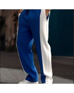 Men's Casual Sweatpants Straight Leg Trousers Black Navy Blue
