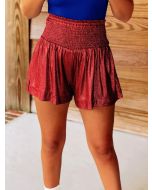 Amazon Hot New Style Casual Sports Women's Shorts Loose Elastic Waist Drape Glitter Pants Spot Wholesale