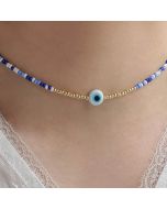 Gold millet bead collarbone chain