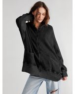 Cardigan zipper hoodie long coat