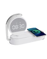 Desktop clock alarm clock wireless charging night light table lamp mobile phone headset three-in-one wireless charger