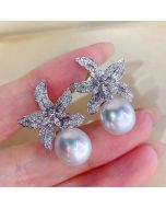 cute little starfish zircon earrings princess temperament star small earrings