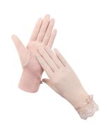 Sunscreen gloves women's thin summer non-slip riding driving anti-ultraviolet touch screen finger polyester cotton hand