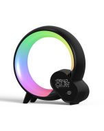 The new size Q dazzle colour ambient light simulation sunrise digital alarm clock bluetooth audio creative intelligent wake-up light