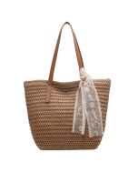 This year's popular bag women's large capacity 2023 new woven single-shoulder straw bag texture summer all-match bucket bag