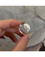S925 silver irregular smooth ring