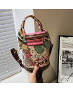 A generation of graffiti bucket bag women 2022 new fashion niche cylinder bag portable single shoulder Messenger women's bag