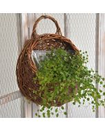 Wicker wall hanging basket basket hand woven bamboo basket straw flower basket durable moisture resistant ornament straw storage basket
