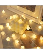 Waterproof Rattan Ball String Lights, Battery Operated, Copper Wire, Energy Efficient, Steady on/Flash/Timer 3 Mode, Indoor Outdoor Warm White Light Decorative for Christmas Party