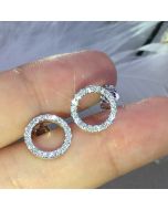 Cold style earrings openwork circle zircon stud earrings fashion full diamond earrings are on sale