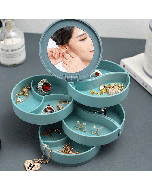 hot selling Plastic 360 Degree Rotating Jewelry Organizer with Compartment Ring Earrings Necklace Organizer