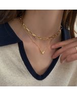 V-shaped necklace collarbone chain