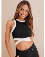 Quick-drying High Elastic Round Neck Sleeveless Tight Fitness Summer Short Sports Yoga Vest cropped top crop t shirt for women