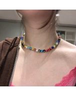 Collarbone chain with colored beads
