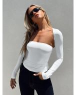 Top off waist T-shirt with long sleeves