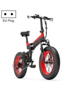 BEZIOR XF200 48V 15AH 1000W foldable electric bicycle, European regulations (black and red)