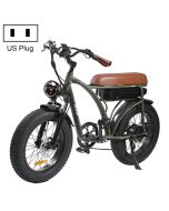 BEZIOR XF001 1000W 48V 12.5AH retro electric bicycle with LCD digital display & 20-inch tires, US regulations (military green)