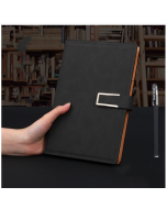 Notebook Business Retro Simple Notebook Office Organizer Black A5 Lambskin Buckle Model