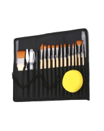 ZHU TING 18pcs /Set Two Color Nylon Bristle Paintbrush Set Painting Watercolor Brushes With Cloth Bag(Black Rod)