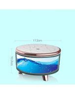 Ultrasonic Aromatherapy Machine Humidifier Essential Oil Diffuser European Standard (Purple Flower Dot) 