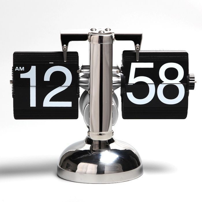 Modern style flip clock turning time