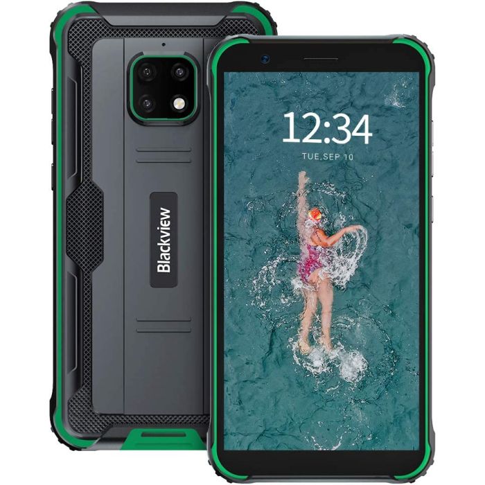 Blackview BV4900Pro Android 12 Rugged Smartphone Unlocked, 4GB+64GB (SD 256GB), 5580mAh, 5.7’’ HD+, IP68 Waterproof 4G Android Phone, 13MP+5MP, Dual SIM Card,Face ID, NFC, OTG - Green