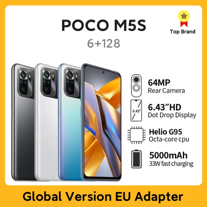 Smartfon Poco M5 S 4/128GB za $145.00 / ~570zł