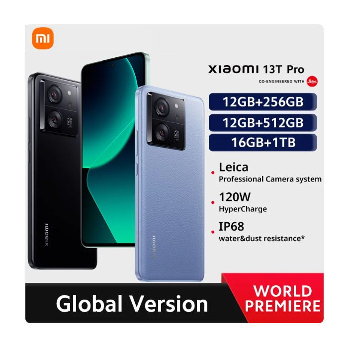 Global Version Xiaomi Mi 13T Pro 144Hz 6.67″ AMOLED Display MTK Dimensity 9200+ NFC 50MP Leica Camera 120W HyperCharge MIUI 14