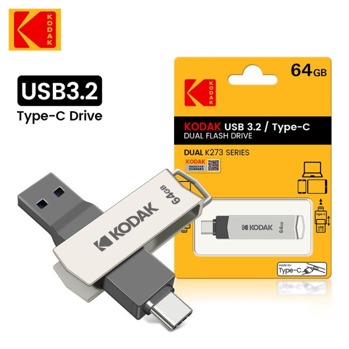 Kodak high-speed USB flash drive 64G, 3.2 Type-c interface, suitable for mobile phones and computers