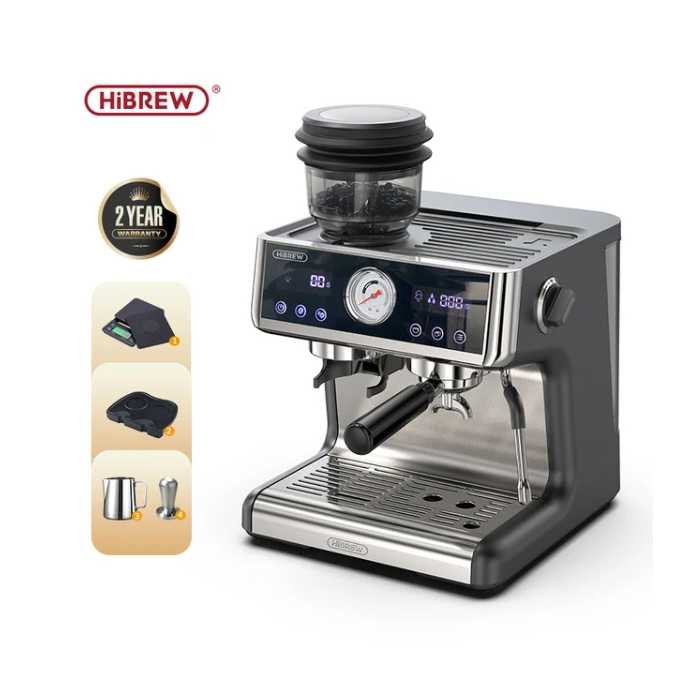 HiBREW Dual Boiler System Barista Pro 20Bar Bean to Espresso Cafetera Coffee Machine with Full Kit for Cafe Hotel Restaurant H7A