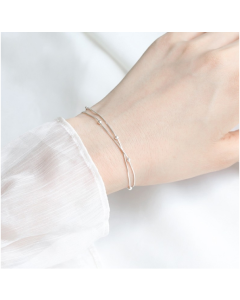 S925 Sterling Silver Gypsophila Beanie Ladies Bracelet