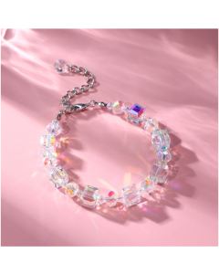 S2203-5 Purple Crystal Beaded Bracelet Ladies Natural Crystal Bracelet